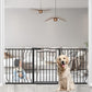 62.2-71.6" Extra Wide Baby Gate for Stairs No Drilling, 30" Tall Auto Close Press Mounted Baby Gate for Doorways, Adjustable Width Walk Through Long Gates for Kids or Pets, Black