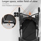 Pet Stroller with 4 Wheels for Small/Medium Pets, Portable Travel Foldable Carrier Jogger for Dog Cat Puppy Kitty, Rear Wheel Breaks, Storage Basket, Visible Mesh with Weather Cover (Black)