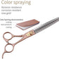 Fenice Peak Thinning Shears for Dogs and Cats Pet Grooming Scissors Chunkers Shears 440C Stainless Steel Professional Dog Trimming Scissors 7''