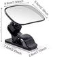 Car Interior Rearview Baby Mirror, Universal Wide Angle Convex Mirrors Clip On Mirror for Infant Toddler Child Backseat, 360° Freely Adjustable. (Black)