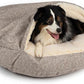 Snoozer Luxury Cozy Cave Dog Bed - Indoor Dog Bed with Cover Cave, Covered Calming Burrow for Medium & Large Sized Pets with Blanket Attached, Enclosed, Washable - XL, Merlin Linen