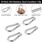 MIVIDE 20 Pack M8 x 3-1/8 inch Carabiner Clips Spring Snap Hook, 304 Stainless Steel Heavy Duty Snap Hooks Carabiner Quick Link Clip for Camping Hiking Traveling Outdoor Swing Gym, 500Lbs Capacity