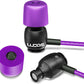 LUDOS Clamor Wired Earbuds in-Ear Headphones, 5 Years Warranty, Earphones with Microphone, Noise Isolating Ear Buds, Memory Foam for iPhone, Samsung, School Students, Kids, Women, Small Ears - Purple