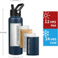 Insulated Water Bottle 64oz,Triple Wall Vacuum Stainless Steel(Dishwasher Safe),Leak Proof & Non-BPA,Flask Jug with Paracord Handle & Straw Spout Lids Sports