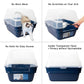 Petfamily Cat Litter Box, Large Foldable Jumbo Hooded Cat Litter Box with Transparent Lid (Navy Blue)