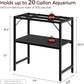 20 Gallon Fish Tank Stand, Aquarium Stand with 2-Tier Storage Shelves, Heavy Duty Breeder Turtle Terrarium Stand Rack for Home Office, 24.0" L x 11.8" W x 24.4" H, Black FTBK2001