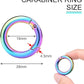 10Pack 3/4 Inch Round Carabiner, Metal Keychain Rings Spring O Ring for Purse Shoulder Bag Chain Ring Clip Replacement Paracord Keychain Lanyard Leather DIY Crafts (Rainbow)