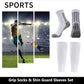 2 Set Anti-Slip Grip Soccer Socks with Shin Guard Sleeves, Sports Athletic Socks for Men Women