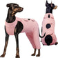 Kuoser Dog Recovery Suit for Back Legs, Thigh Wound Protective Sleeve for Dogs, Dog Recovery Sleeve for Female Male Dogs, Dog Onesie After Surgery Pet Surgical Suit for Spay Neuter, Pink XL