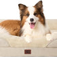 EHEYCIGA Memory Foam Dog Bed for Large Sized, Orthopedic Dog Sofa with Sides and Waterproof Liner, Washable Bolster Pet Couch with Removable Cover, 41x27x7.5 Inch, Beige