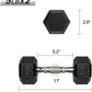 RitFit 5-650 LBS PVC Encased Hex Dumbbell Sets with Optional Rack for Home Gym, Hand weight with Chrome Handle for Strength Training, Workouts