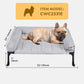 Veehoo Cooling Elevated Dog Bed with Fluffy Plush Bolster Cushion, Indoor Raised Dog Beds for Large Dogs, Soft Pet Sofa Cot with Removable Washable Mat, No-Slip Feet, 32 x 25 inches, Grey