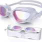 Swim Goggles, Unisex Adult Swimming Goggles Anti Fog Anti UV No Leakage Wide View for Men Women Youth