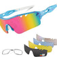 BangLong Polarized Sports Sunglasses Cycling Sun Glasses for Men Women with 5 Interchangeable Lenes for Running Baseball Golf