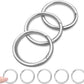 10Pack 1-1/2" Large Round Carabiner Clips, Metal Spring O Rings for Organizer Key Rings, Paracord Keychain Lanyard, Pet Chains, Purse Hardware, Key Snap Hooks DIY Accessory (Silver)