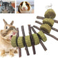 Bunny Chew Toys for Teeth, Organic Apple Wood Molar Sticks with Timothy Hay Circles for Bunny Chinchilla Guinea Pig Hamsters Holland Lop Prairie Dogs Squirrels Gerbils, Improves Dental Health