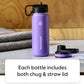 ThermoFlask Bottle with Spout Lid - Stainless Steel Water Bottles with Double-Wall Insulation & BPA-Free Spout Lids - Leak-Proof Reusable Bottles & Lids - 40 oz, Gray Pine (2 Pack)