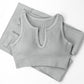 QINSEN Workout Outfits for Women 2 Piece Ribbed Seamless Crop Tank High Waist Yoga Leggings Sets