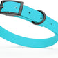 Dogline Biothane Waterproof Dog Collar Strong Coated Nylon Webbing with Black Hardware Odor- Proof for Easy Care Easy to Clean High Performance Fits Small Medium or Large Dogs, Sky Blue