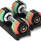 Adjustable Dumbbells Set 12.5LB/22.5LB Pair, 1-Sec Fast Adjustable 5 Weights by Turning Handle, Premium Comfort Non-slip Metal Dumbbells with Tray, Compact Size for Full Body Home Workout