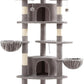 SHA CERLIN 73" Space-Saving Cat Tree/Multi-Level Tall Cat Tower with Perches/Scratching Posts/Condo & Hanging Baskets/Modern Fan-Shaped Design for Indoor Kitties/Pet Activity House/Grey