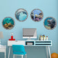 4 PCS Removable 3D Under The Sea Nature Scenery Wall Decals - Animals Wall Sticker Home Wall Art Decor for Bathroom Bedroom Door Kids Baby Nursery Room - Includes Turtles, Dolphins, Sea Lions, Coral
