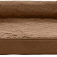 Furhaven Cooling Gel Dog Bed for Large/Medium Dogs w/ Removable Bolsters & Washable Cover, For Dogs Up to 55 lbs - Quilted Sofa - Toasted Brown, Large