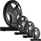 RitFit Olympic Rubber Grip Plates for Barbell, 2-Inch Weight Plates for Weightlifting and Strength Training in Home & Gym, Single, Pair and Sets(2.5/5/10/25/35/45 LB)