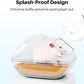 BUCATSTATE Sand Bath Container for Hamster Large Transparent Hamster Toilet with Scoop Dwarf Sandbox Dust Bathtub Small Animals Bathroom Hamster Cage Accessories (Transparent, Large)