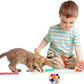 TUSATIY Cat Toy Balls with Bell 3PCS, Colorful Soft Fuzzy Balls Built-in Bell for Cats, Interactive Playing Chewing Toys for Indoor Cats and Kittens
