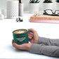 DISCOUNT PROMOS Custom Ceramic Campfire Coffee Mugs 13 oz. Set of 100, Personalized Bulk Pack - Perfect for Tea, Espresso, Cappuccino, Hot Cocoa - Green
