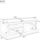 Storage Bench with 4 Doors and Adjustable Shelves, Shoe Bench with Removable Cushion for Living Room, Entryway 42.7" L x 16" W x 17.4" H (Antique Navy)