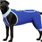 ROZKITCH Dog Surgery Leg Sleeve Rear Legs, Male Female Pet Prevent Licking Wound Elbow Knee Protector, Dog Recovery Suit Cone Collar Alternative Pants Shirt for Wound Heal Wrap Blue S