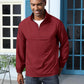 Aulemen Men's Casual Quarter Zip Pullover-Athletic Windbreaker Lightweight Jackets Hiking Golf for Men Mock Neck with Pockets