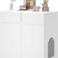 Large/Tall Litter Box Enclosure, Modern Wooden Litter Box Furniture for XL Litterbox with Drawer as Sideboard Cabinet (White)