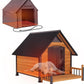 Heated Dog House Outdoor with Insulated Liner in Winter, Weatherproof Puppy Kennel with Anti-Chewing Metal Frame, Dog Shelter for Large, Medium and Small Dogs (Brown, 50.9'' Large)