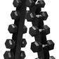 RITFIT 300/350/450/650/180/200/210 LB Rubber Hex Dumbbells Set with Optional Dumbbell Rack, Multi Weight Set to Choose, Ideal for Home Gym and Fitness