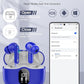Wireless Earbuds, Bluetooth 5.4 Headphones Bass Stereo, Ear Buds with Noise Cancelling Mic, IP7 Waterproof in Ear Earphones, 36H LED Display Bluetooth Earbuds for Laptop Pad Phones Sports, Blue