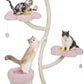 COZIWOW Aesthetic Cat Tree for Large Cats, 57'' Tall Modern Cat Tree Tower Scratching Post with Large Condo, Cat Bed, Side Perch, Luxury Cat Gifts