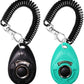 OYEFLY Dog Training Clicker with Wrist Strap Durable Lightweight Easy to Use, Pet Training Clicker for Cats Puppy Birds Horses. Perfect for Behavioral Training 2-Pack (Black and Water Lake Blue)