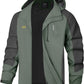 TEZO Mens Rain Jacket Waterproof with Hooded Hiking Coat Lightweight Windbreaker