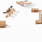 Tangkula Cat Wall Shelves, Wall Mounted 4pcs Kitten Furniture Set with Hammock, 2-Step Kitty Tree, Perch, Non-Slip Carpet Mat, Sisal Stairs & Scratching Posts, Wooden Cat Climber Steps (Natural)