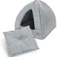 Pet Tent - Soft Bed for Dog and Cat by Best Pet Supplies - Gray Linen, 19" x 19" x H:19"