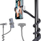 Portable Flexible Phone Holder with Handle for Treadmill, Spin Bike, Stroller, Tripod, Shopping Cart, Desk, Logitech Webcam, 23.6" / 60cm Long Arm Gooseneck Phone Mount for 4.7”- 7" Cell Phones
