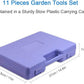 Garden Tools Set, 11 Pieces Gardening Gifts with Purple Floral Print, Ergonomic Handle, Trowel, Rake, Shovels, Pruner, Shears, Sprayer, Gloves, Garden Hand Tools with Carrying Case