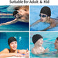 2pcs Cloth Swim Caps for Both Women & Men & Kids Fabric Durable Non-Waterproof Elastic Swimming Pool Cap Bathing Cap for Long and Short Hair
