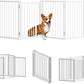 Full Metal Freestanding Dog Gate with Door, 24'' Height Foldable Pet Dog Fence for Indoor & Outdoor, 6 Panels Extra Wide Free Standing SmallDog Gates for Doorways,House,Stairs,Porch,Deck,Yard