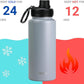 DRINCO Stainless Steel Water Bottle Spout Lid Vacuum Insulated Double Wall Water Bottle Wide Mouth (40oz 32oz 22oz 18oz 14oz) Leak Proof Keeps Cold or Hot (32 oz, 32oz Asphalt Gray)