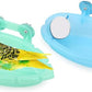 Wontee Bird Bath Box with Mirror Portable Parrot Hanging Bathroom Bathing Tub for Small Birds Cleaning Supplies (Blue(A)+Green)
