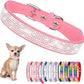 Bling Dog Collars for Large Dogs Female Diamond Fancy Crystal Glitter Pretty Jewel Rhinestone Puppy Collars for Small Medium Large Breed Pet Girl Dogs Cats Kitten, Pink L